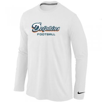 Nike Miami Dolphins Authentic font Long Sleeve T-Shirt White