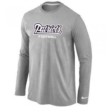 Nike New England Patriots Authentic font Long Sleeve T-Shirt Grey