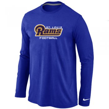 Nike St.Louis Rams Authentic font Long Sleeve T-Shirt blue