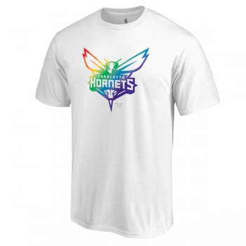 Men's Charlotte Hornets White Fanatics Branded Team Pride V-Neck T-Shirt