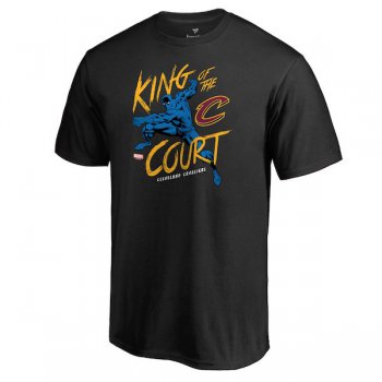 Men's Cleveland Cavaliers Fanatics Branded Black Marvel Black Panther King of the Court T-Shirt