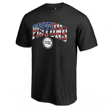 Men's Detroit Pistons Black Banner Wave T-Shirt