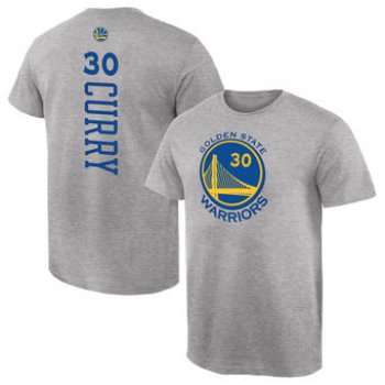 Men's Golden State Warriors 30 Stephen Curry Fanatics Branded Gray Backer Name & Number T-Shirt
