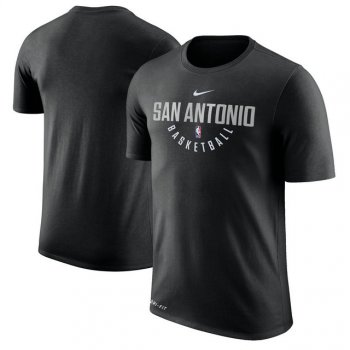 San Antonio Spurs Black Practice Performance Nike T-Shirt