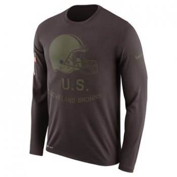 Cleveland Browns Nike Salute To Service Sideline Legend Performance Long Sleeve T-Shirt Brown