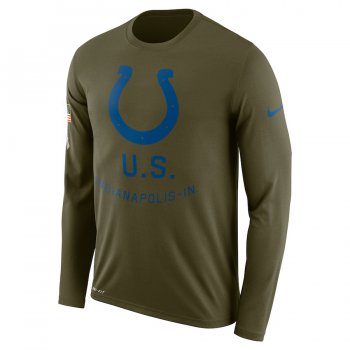 Indianapolis Colts Nike Salute To Service Sideline Legend Performance Long Sleeve T-Shirt Olive