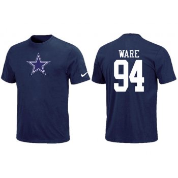 Nike Dallas Cowboys 94 WARE Name & Number T-Shirt Blue