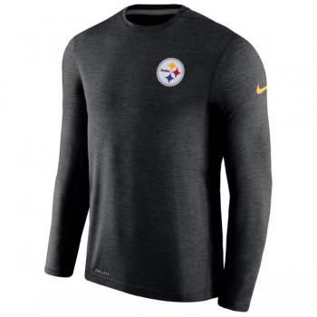 Men's Pittsburgh Steelers Nike Black Coaches Long Sleeve Performance T-Shirt
