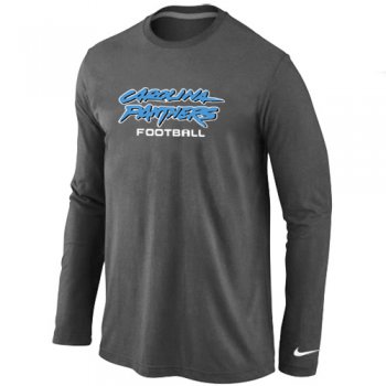 Nike Carolina Panthers Authentic font Long Sleeve T-Shirt D.Grey