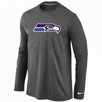 Nike Seattle Seahawks Logo Long Sleeve T-ShirtD.Grey