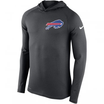Men's Buffalo Bills Nike Charcoal Stadium Touch Hooded Performance Long Sleeve T-Shirt