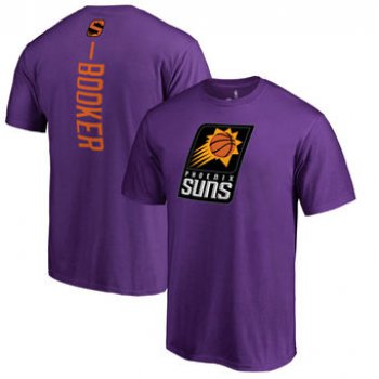 Men's Phoenix Suns 1 Devin Booker Purple Backer Name & Number T-Shirt