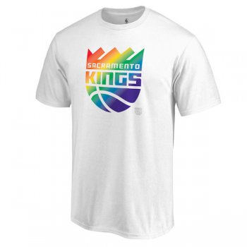 Men's Sacramento Kings White Fanatics Branded Team Pride V-Neck T-Shirt