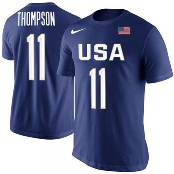 Team USA 11 Klay Thompson Basketball Nike Rio Replica Name & Number T-Shirt Royal
