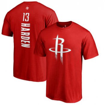 Men's Houston Rockets 13 James Harden Red Backer Name & Number T-Shirt