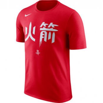 Men's Houston Rockets Nike Red City Edition Essential Performance T-Shirt