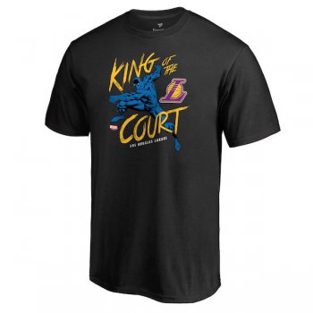 Men's Los Angeles Lakers Fanatics Branded Black Marvel Black Panther King of the Court T-Shirt