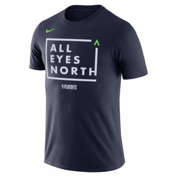 Men's Minnesota Timberwolves Nike Navy 2018 NBA Playoffs Mantra Legend T-Shirt