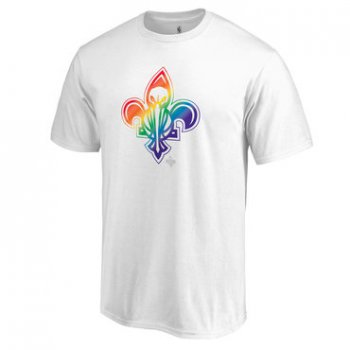 Men's New Orleans Pelicans White Fanatics Branded Team Pride V-Neck T-Shirt