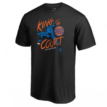 Men's New York Knicks Fanatics Branded Black Marvel Black Panther King of the Court T-Shirt