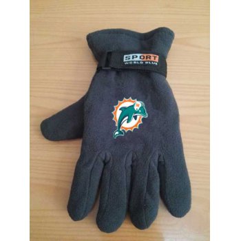 Miami Dolphins NFL Adult Winter Warm Gloves Dark Gray