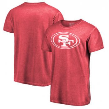 San Francisco 49ers NFL Pro Line by Fanatics Branded White Logo Shadow Washed T-Shirt