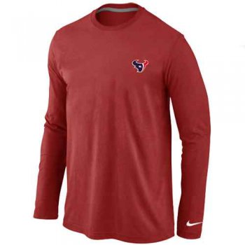 Houston Texans Sideline Legend Authentic Logo Long Sleeve T-Shirt Red
