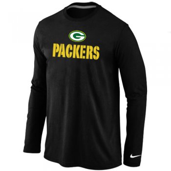 Nike Green Bay Packers Authentic Logo Long Sleeve T-Shirt Black