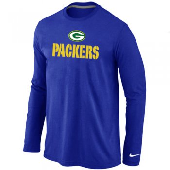 Nike Green Bay Packers Authentic Logo Long Sleeve T-Shirt Blue