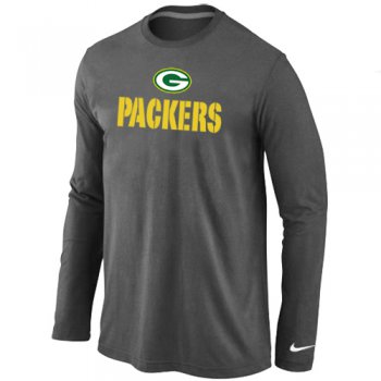 Nike Green Bay Packers Authentic Logo Long Sleeve T-Shirt D.Grey
