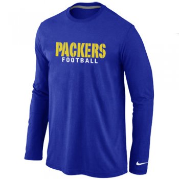 Nike Green Bay Packers font Long Sleeve T-Shirt blue