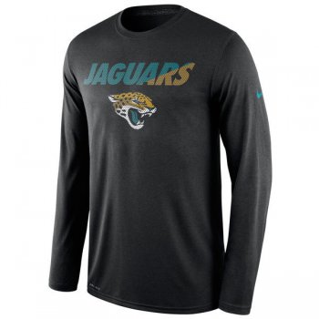 Nike Jaguars Black Team Logo Men's Long Sleeve T Shirt