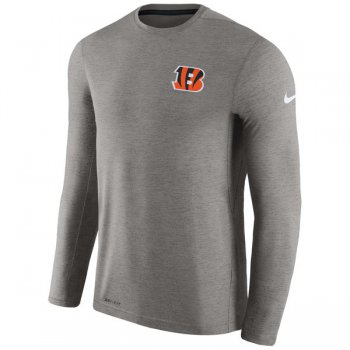 Men's Cincinnati Bengals Nike Charcoal Coaches Long Sleeve Performance T-Shirt