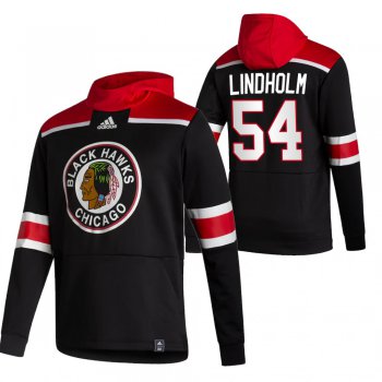 Chicago Blackhawks #54 Anton Lindholm Adidas Reverse Retro Pullover Hoodie Black