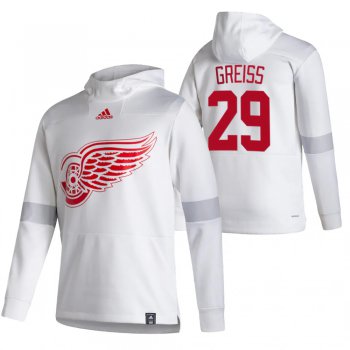 Detroit Red Wings #29 Thomas Greiss Adidas Reverse Retro Pullover Hoodie White