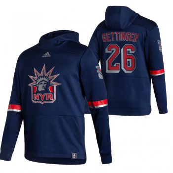 New York Rangers #26 Tim Gettinger Adidas Reverse Retro Pullover Hoodie Navy