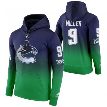 Vancouver Canucks #9 JT Miller Adidas Reverse Retro Pullover Hoodie Green