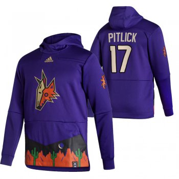 Arizona Coyotes #17 Tyler Pitlick Adidas Reverse Retro Pullover Hoodie Purple