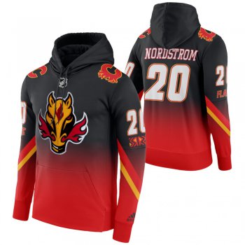 Calgary Flames #20 Joakim Nordstrom Adidas Reverse Retro Pullover Hoodie Black