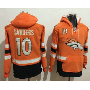 Men's Denver Broncos #10 Emmanuel Sanders 2016 Orange Team Color Stitched NFL Hoodie