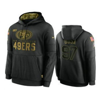 Men's San Francisco 49ers #97 Nick Bosa Black 2020 Salute To Service Sideline Performance Pullover Hoodie