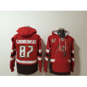 Men's Tampa Bay Buccaneers #87 Rob Gronkowski NEW Red Pocket Stitched NFL Pullover Hoodie