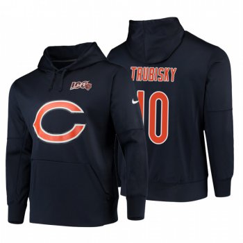 Chicago Bears #10 Mitchell Trubisky Nike NFL 100 Primary Logo Circuit Name & Number Pullover Hoodie Navy