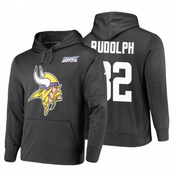 Minnesota Vikings #82 Kyle Rudolph Nike NFL 100 Primary Logo Circuit Name & Number Pullover Hoodie Anthracite