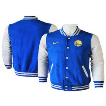 Men's Golden State Warriors Blue Stitched NBA Jacket