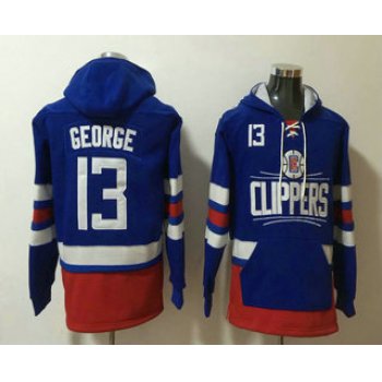 Men's Los Angeles Clippers #13 Paul George NEW Blue Pocket Stitched NBA Pullover Hoodie