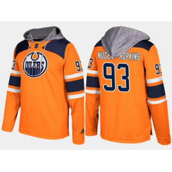 Adidas Edmonton Oilers 93 Ryan Nugent Hopkins Name And Number Orange Hoodie