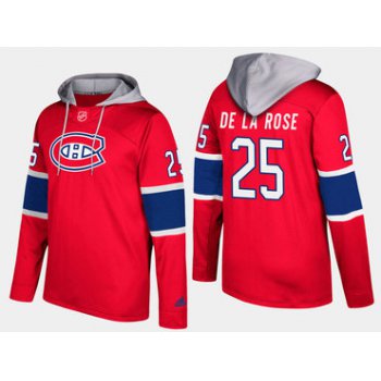 Adidas Montreal Canadiens 25 Jacob De La Rose Name And Number Red Hoodie