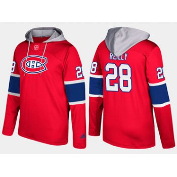 Adidas Montreal Canadiens 28 Mike Reilly Name And Number Red Hoodie