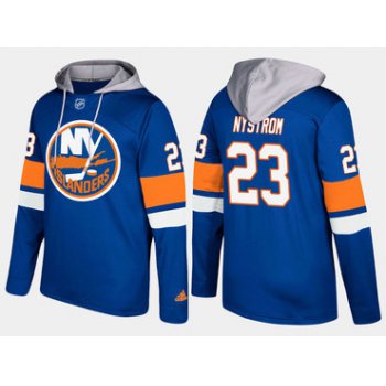 Adidas New York Islanders 23 Bob Nystrom Retired Blue Name And Number Hoodie